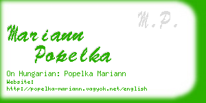 mariann popelka business card